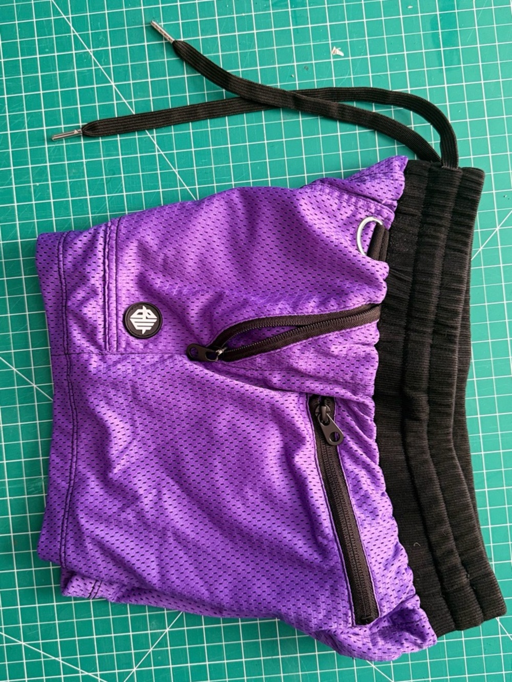 Breedwell Men's Athletic Purple Training Shorts with Drawstring Waist - Picture 5 of 7